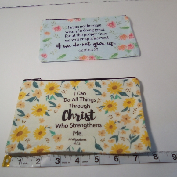 2 Inspirational Bible Verse Make-up Bags Lot #5 - Picture 3 of 6